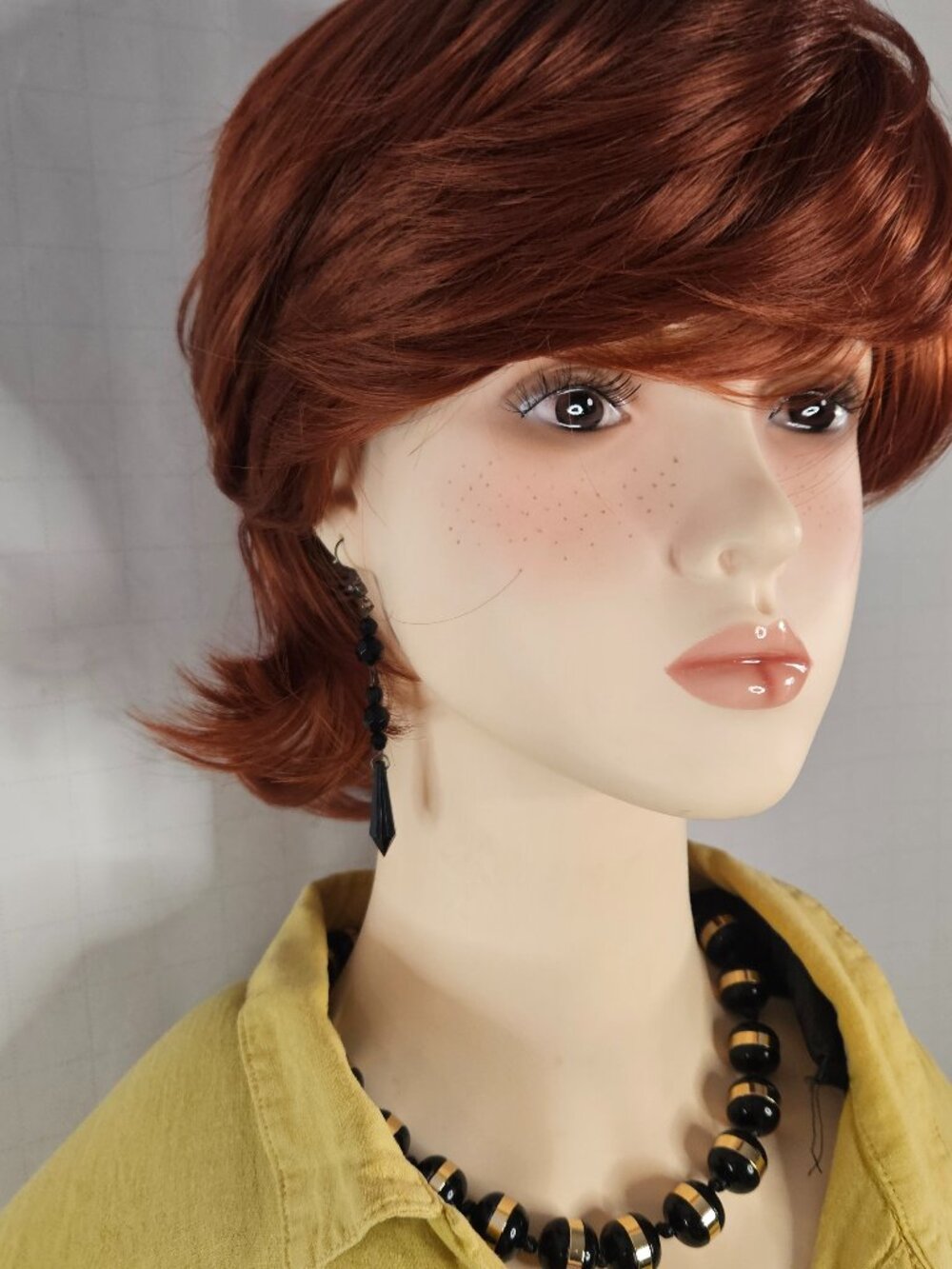 Change it Up and Wear a Bold, Vibrant Copper-Red Pixie Cut Soft Synthetic Wig?